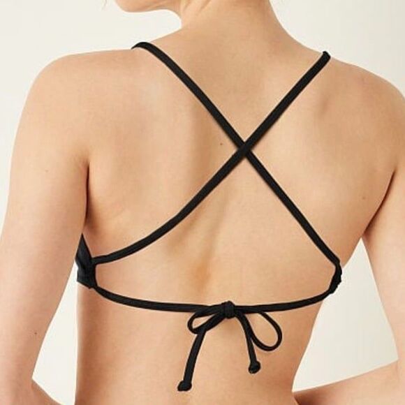 Pink Victoria's Secret NWT  Sz XL Black  Body Wrap Bikini Swim Top - Picture 10 of 10